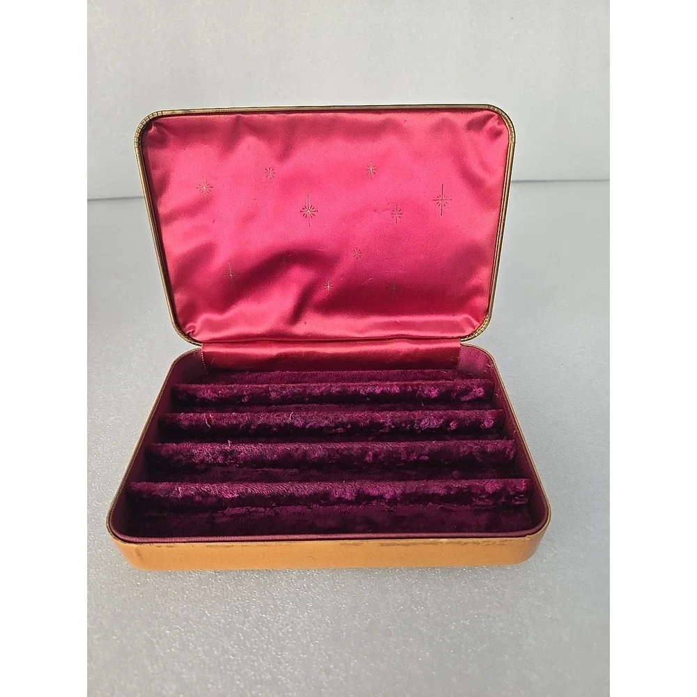 Vintage 1960's Farrington Jewelry Box Genuine Texol USA Velvet Lined Satin 7x4.5